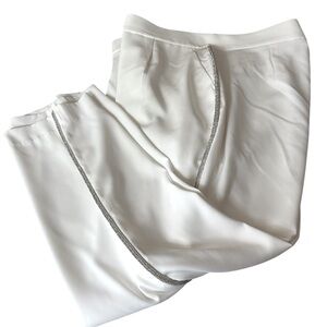 Kate & Mallory pants w/ jewel trim on side seams , white with silver trim, XL